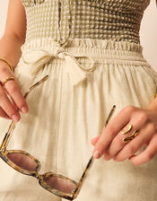 Lace Trim Beach Shorts, Camel (BEIGE), large