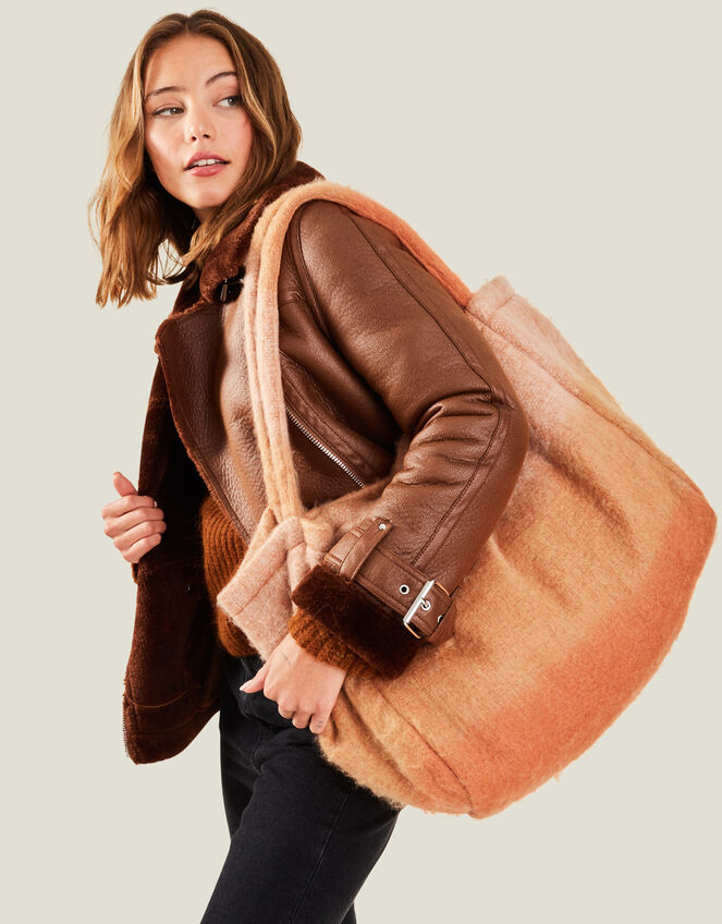Ombre Textured Shopper Bag, , large