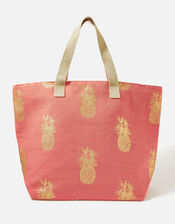Pineapple Printed Tote Bag, , large