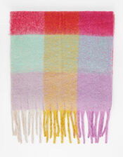 Super-Fluffy Colour-Block Scarf, , large