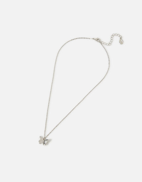 Butterfly Pendant Pave Necklace, , large