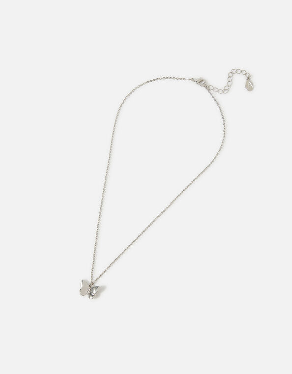 Butterfly Pendant Pave Necklace, , large