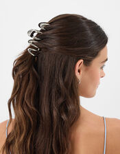 Metal Wave Claw Clip, Silver (SILVER), large