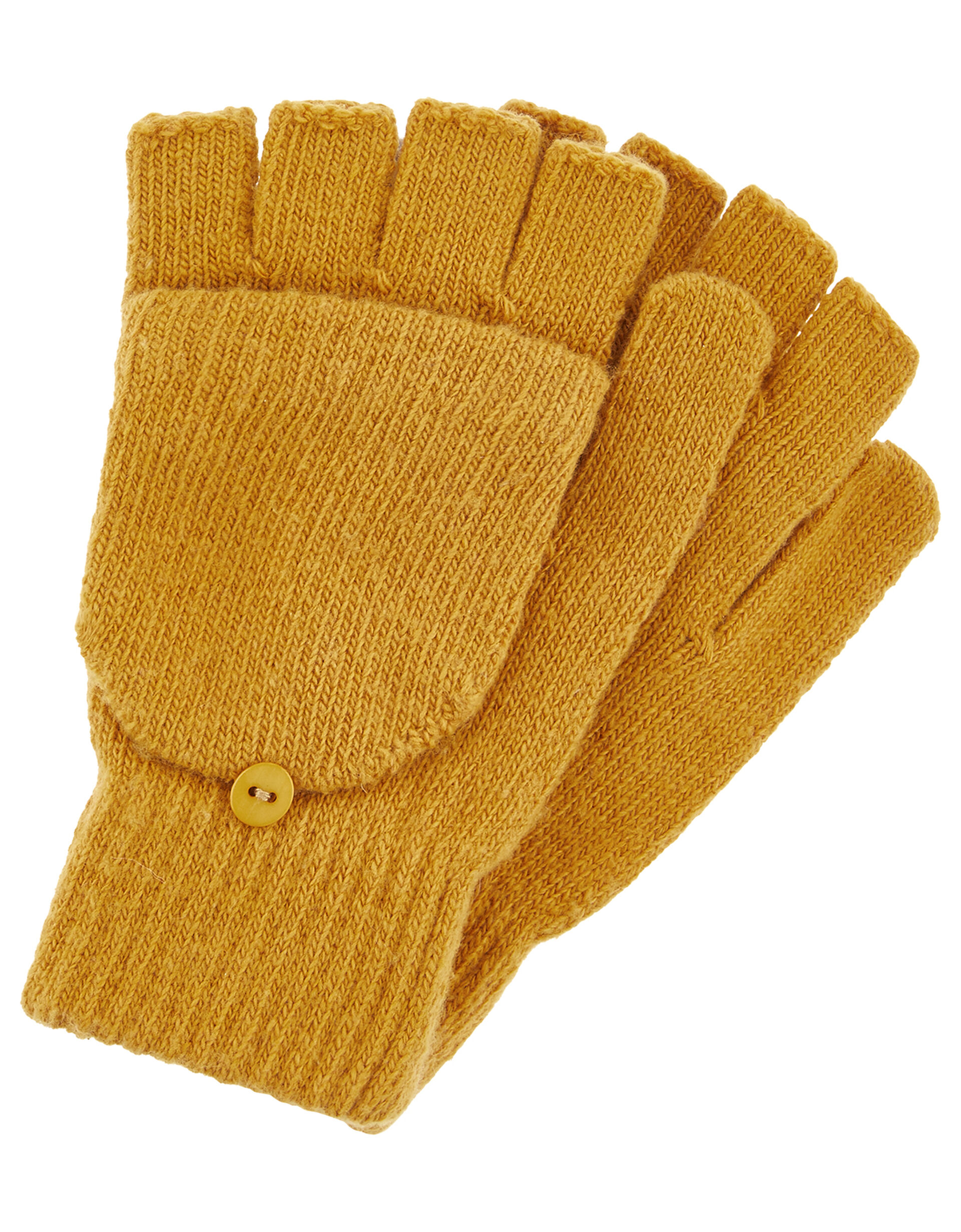 Capped Gloves with Recycled Polyester, Yellow (OCHRE), large