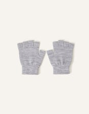 Plain Fingerless Gloves, Grey (GREY), large