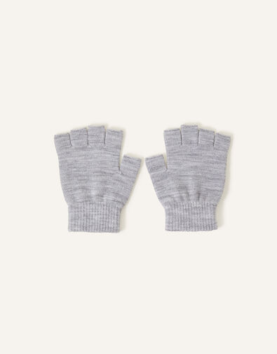 Plain Fingerless Gloves, Grey (GREY), large