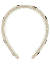 Beaded Polka Dot Wide Headband, , large