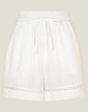 High Waist Beach Shorts, White (WHITE), large