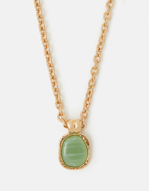Resin Stone Pendant Necklace, , large