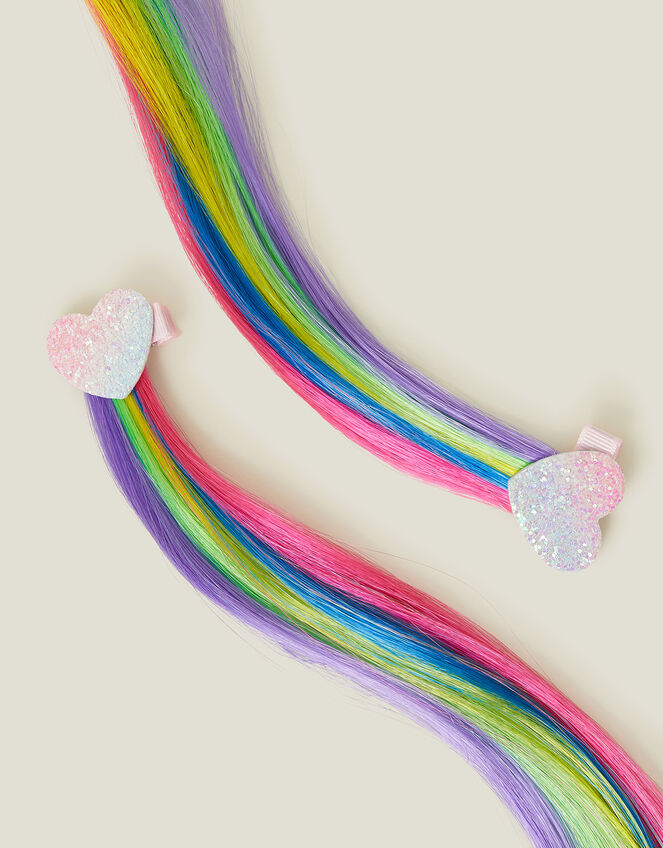 2-Pack Girls Heart Hair Extensions, , large
