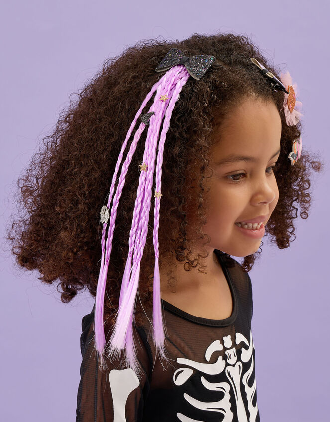 Girls Halloween Fake Hair Clip, , large