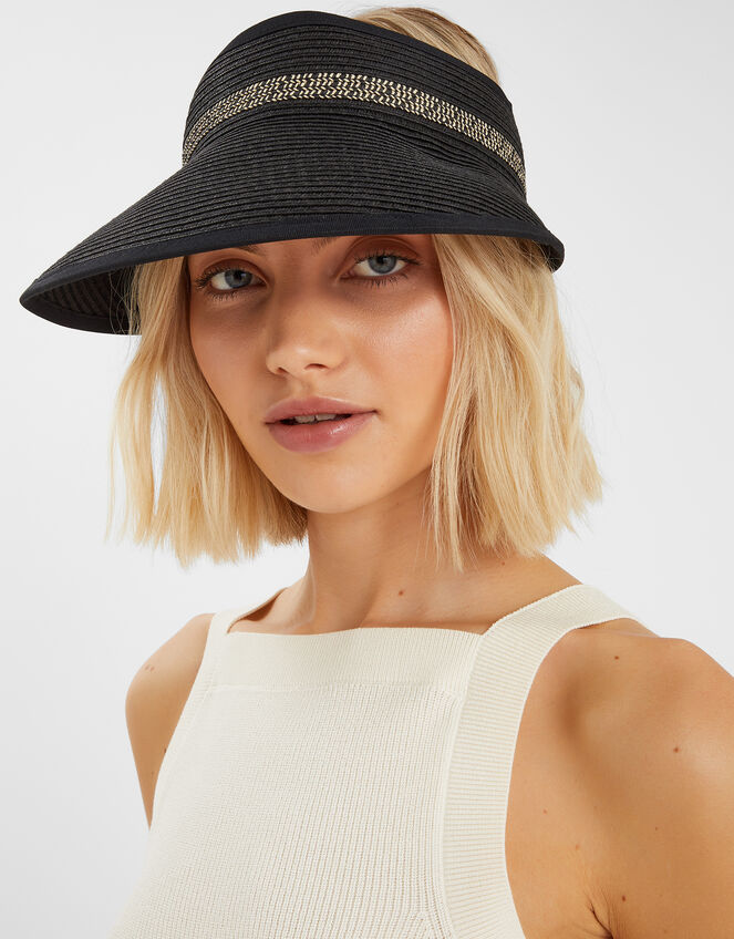 Straw Visor Sun Hat, , large