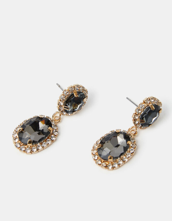 Gemstone Pav&eacute; Double Drop Earrings, , large