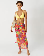 Pop Floral Print Sarong, , large