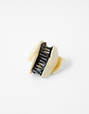 Pearly Bow Claw Clip, Cream (CREAM), large