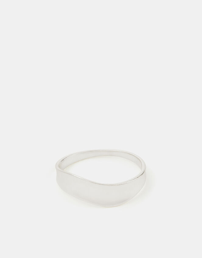 Sterling Silver Molten Wave Ring, Silver (ST SILVER), large