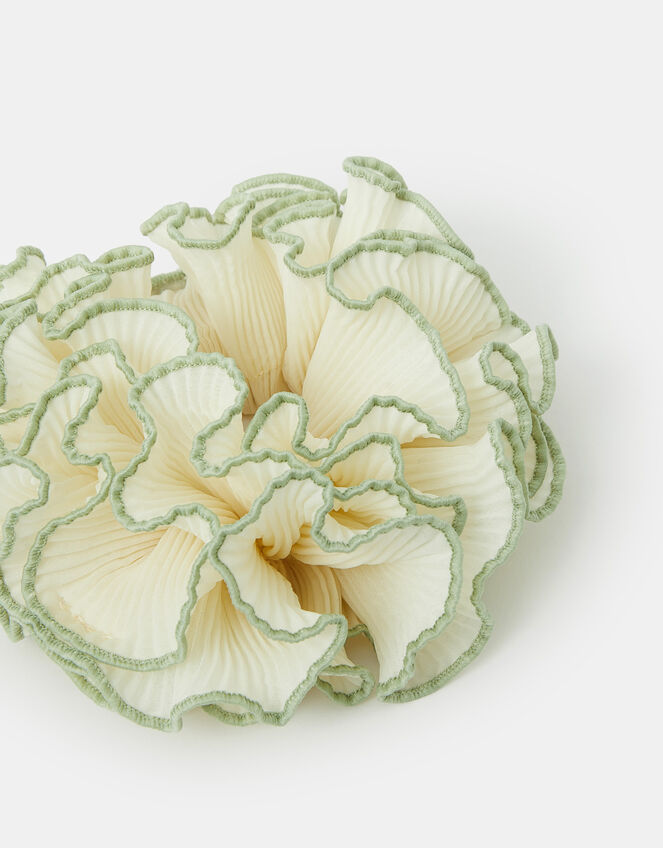 Oversized Frilly Pleated Hair Scrunchie, , large