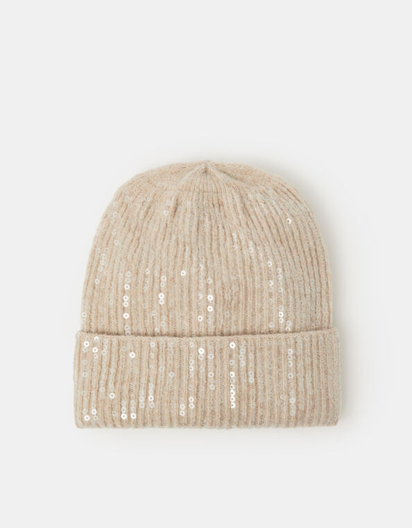 Sequin Beanie Hat, , large
