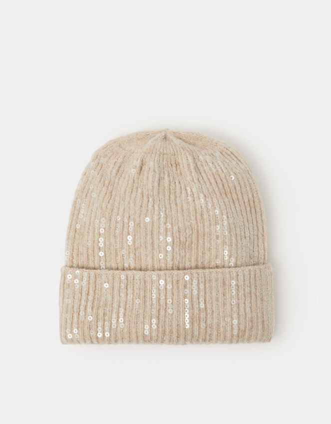 Sequin Beanie Hat, , large