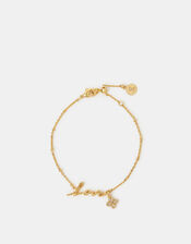 14ct Gold-Plated Love Charm Bracelet, , large