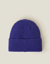 Embroidered Heart Beanie Hat, , large