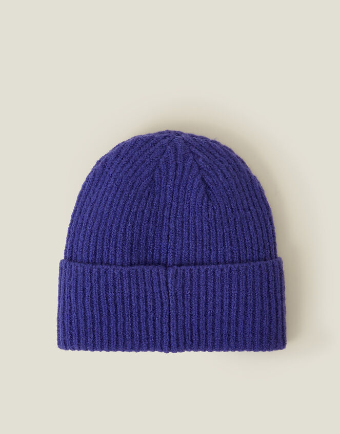 Embroidered Heart Beanie Hat, , large