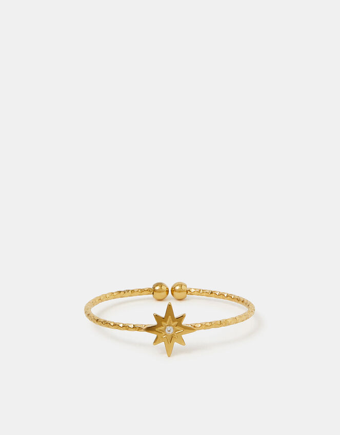 14ct Gold-Plated Adjustable Star Ring, Gold (GOLD), large