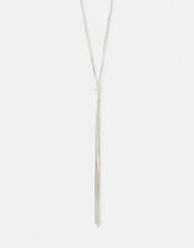 Slinky Lariat Necklace, Silver (SILVER), large