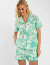 Palm Print Short Pyjamas Set, Green (GREEN), large
