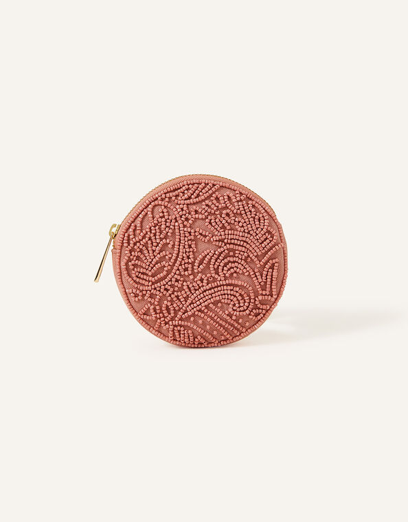 Hand-Beaded Circle Coin Purse, , large