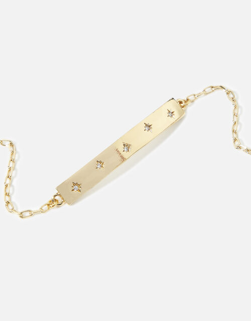 Gold-Plated Sparkle Star Bar Bracelet, , large
