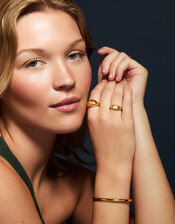 14ct Gold-Plated Diamanté Star Dome Ring, Gold (GOLD), large