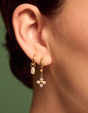 2-Pack Stainless Steel Drop Hoop Earrings, , large