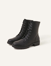 Lace-Up Boots, Black (BLACK), large