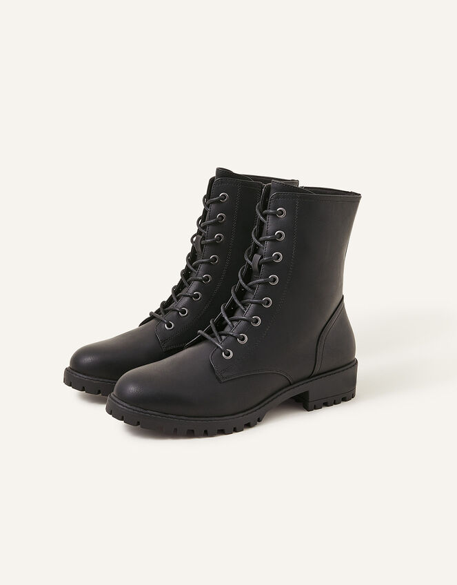 Lace-Up Boots, Black (BLACK), large