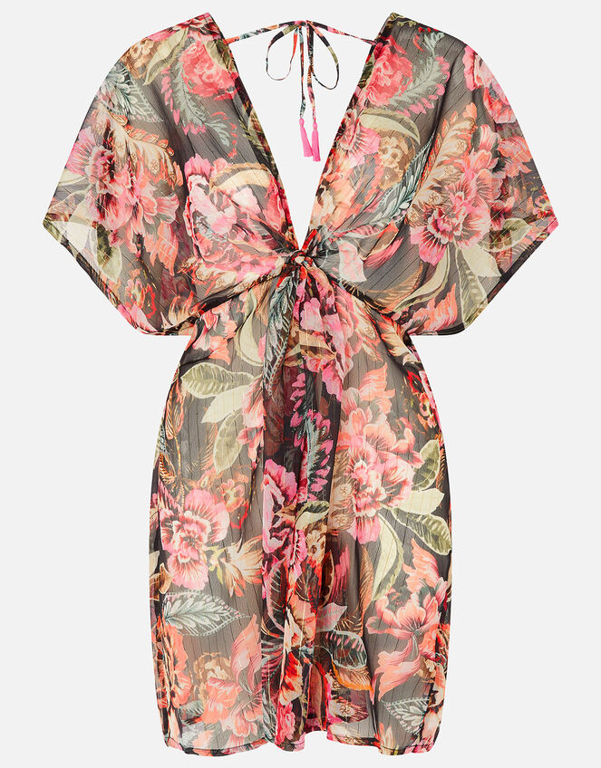 Oriental Print Chiffon Kaftan , Multi (DARKS-MULTI), large