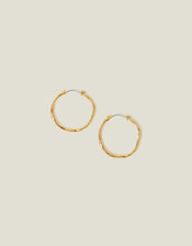 14ct Gold-Plated Molten Hoops, , large