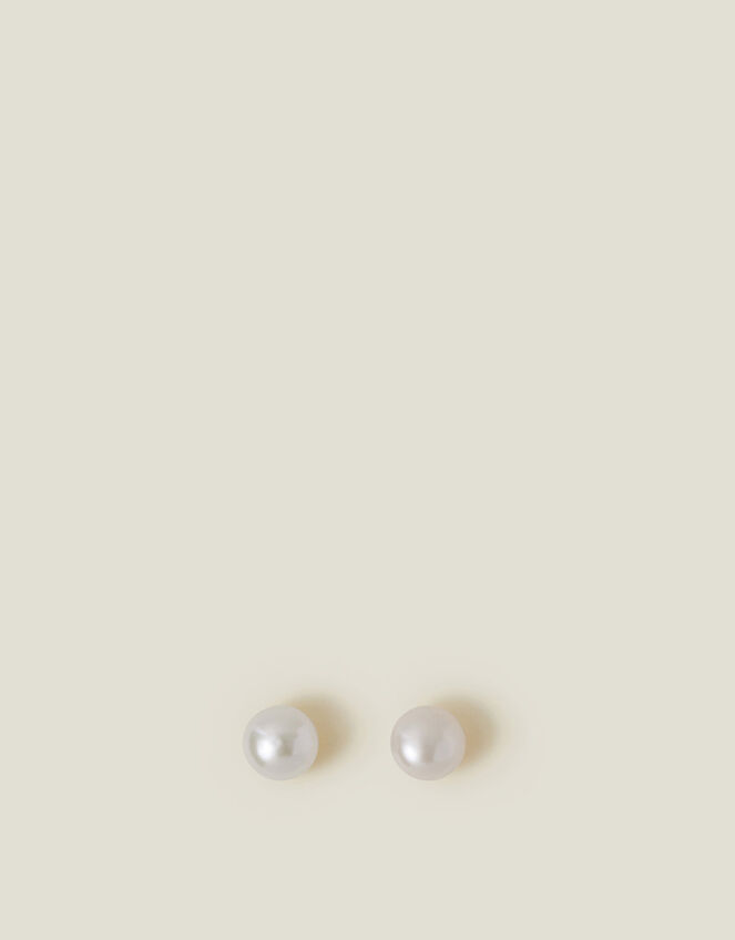 Sterling Silver Freshwater Pearl Studs, , large