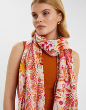 Lightweight Palm Print Scarf, , large
