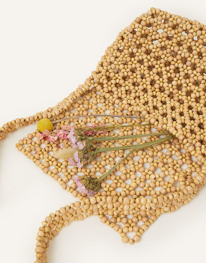 Wooden Beaded Shoulder Bag, , large