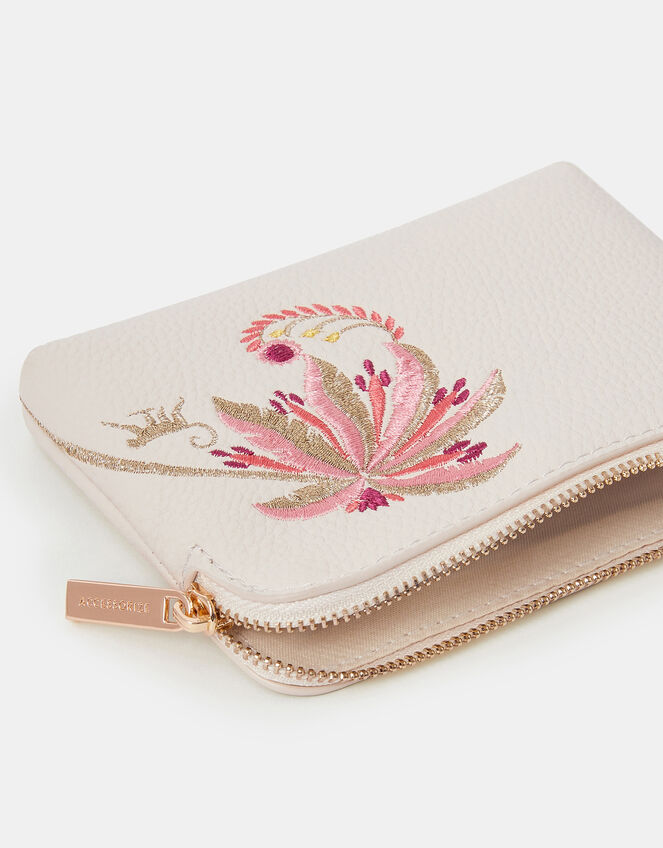 Embroidered Palm Tree Coin Purse, , large