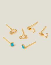 14ct Gold-Plated Studs Set of Three, , large