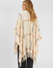 Check Print Poncho, , large