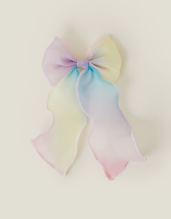 Girls Ombre Bow Barrette Hair Clip, , large