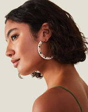 Aztec Beaded Hoop Earrings, , large