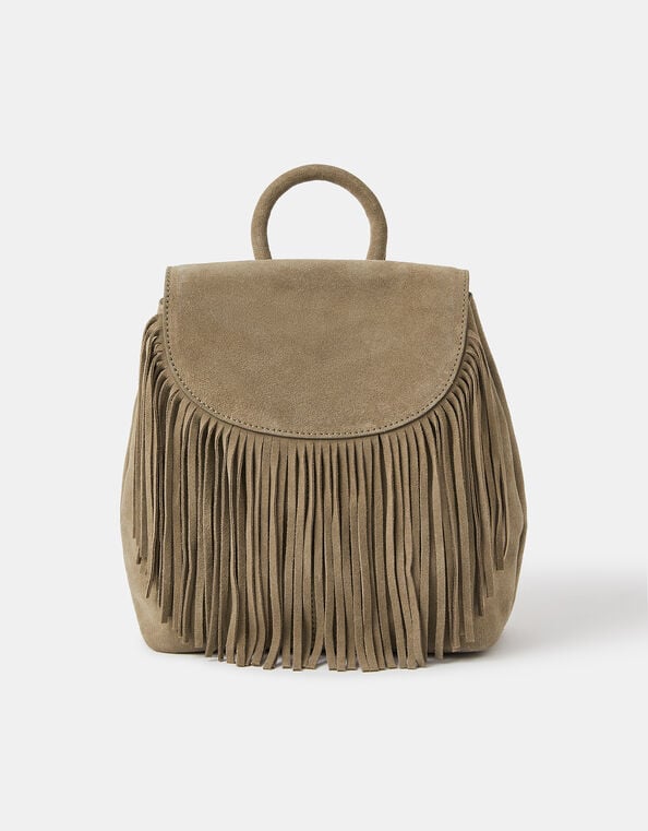 Leather Fringe Backpack , , large