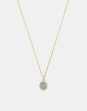 14ct Gold-Plated Blue Quartz Pendant Necklace, , large