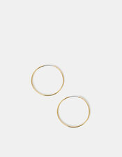 14ct Gold-Plated Thin Hoop Earrings, , large