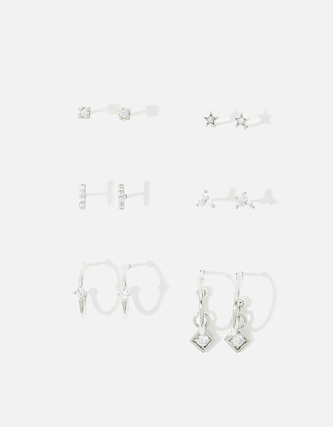 Platinum-Plated Hoop and Stud Set, , large