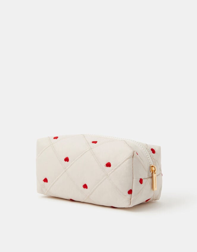 Heart Quilted Make Up Bag, , large